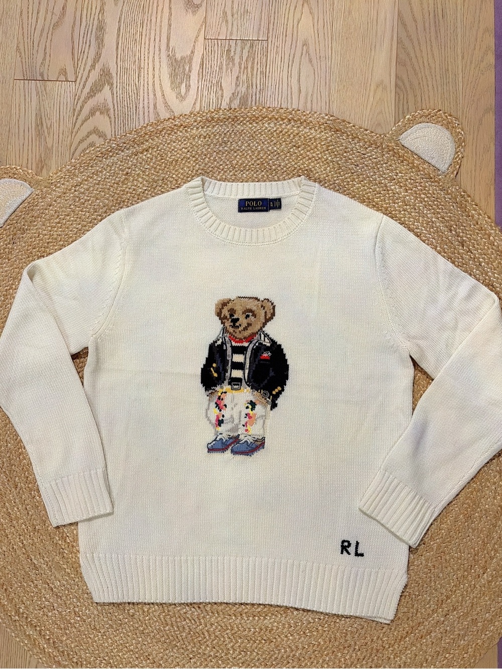 Polo by Ralph Lauren Cream Bear-Graphic Crewneck Sweater